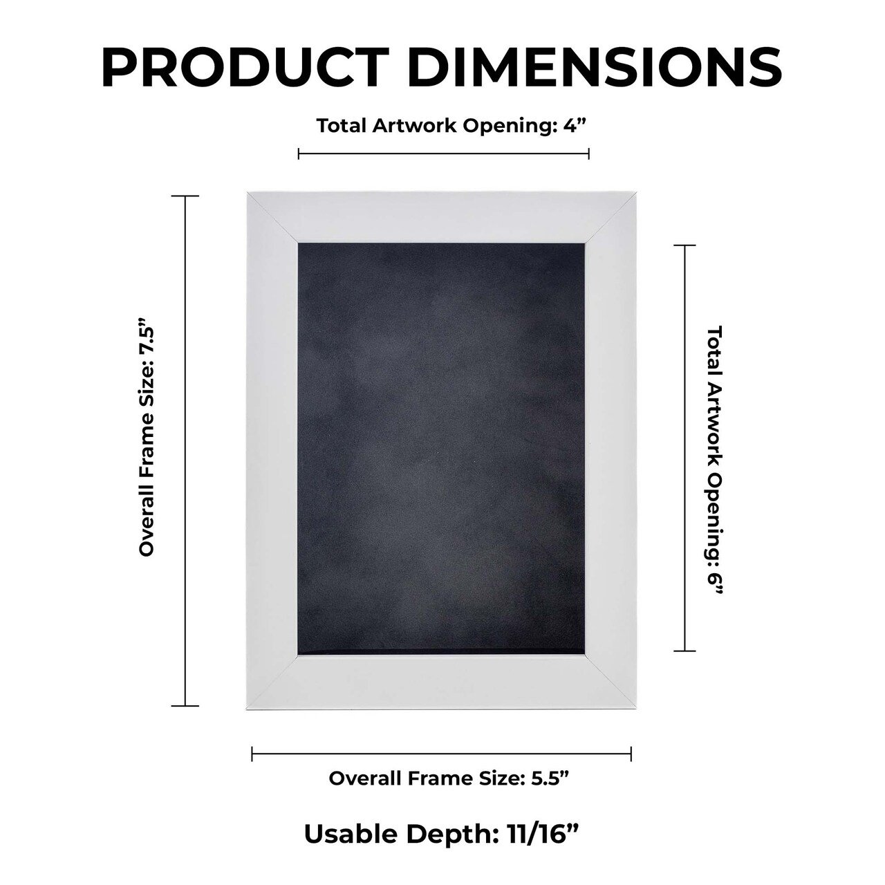 Classic White Wood Shadown Box Frame with Acrylic Front - Dark Grey Suede Backing, 30 Sizes